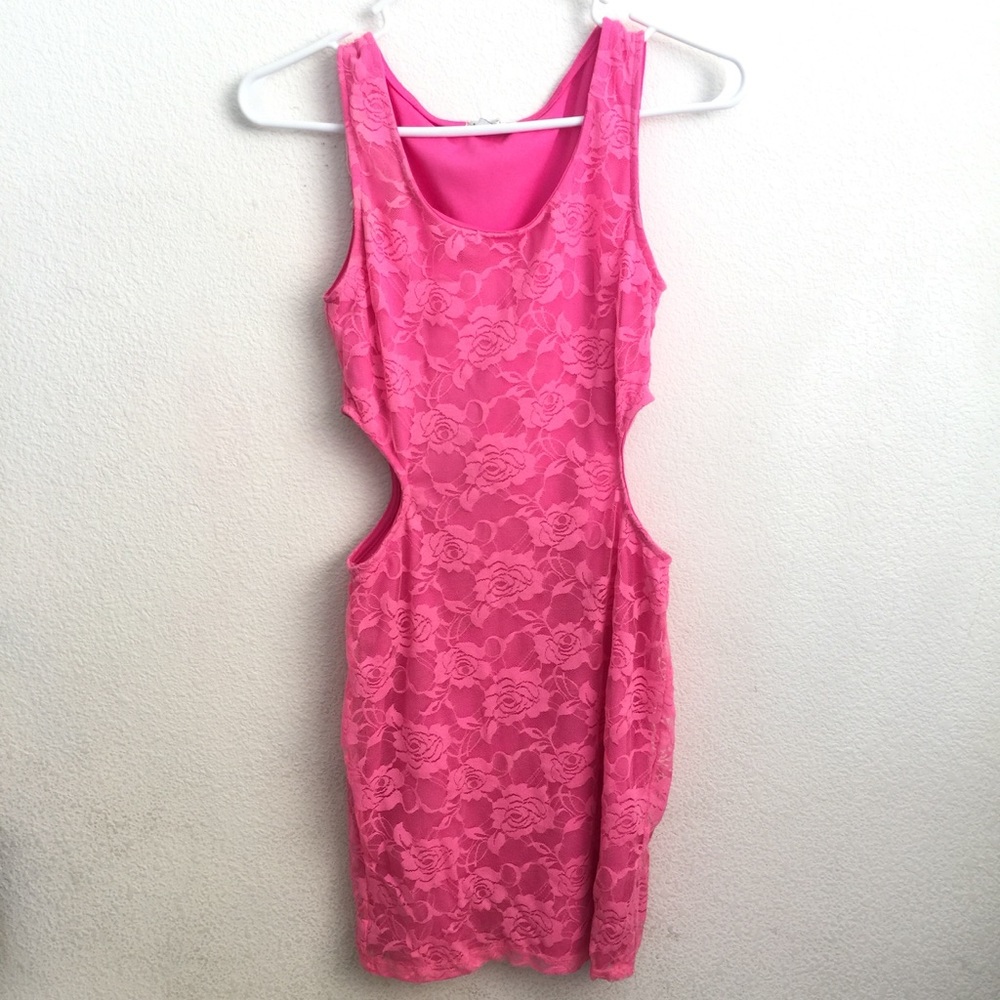 Charlotte Russe Womens Lace Pink Dress Small