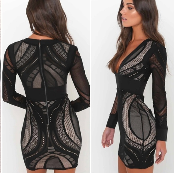 π₯Last 1 Smallβ’ Lace Long Sleeve Dress - Picture 3 of 7