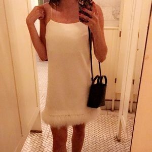 Top Shop white feathered dress NWT