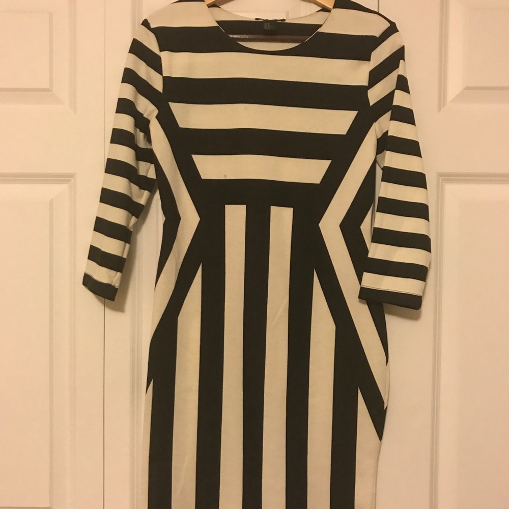 Black and white stripe dress