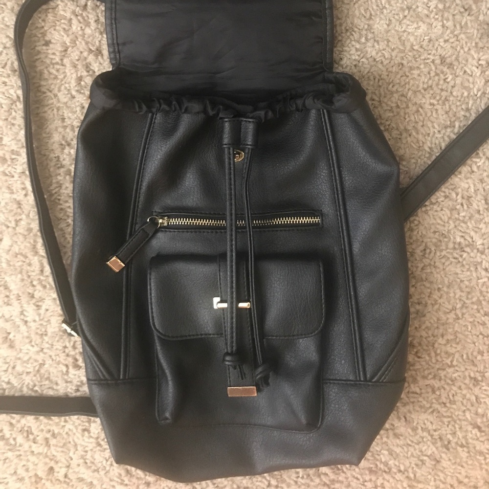 Leather mini backpack