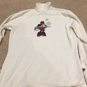 Disney women's cream turtle neck with Minnie Med