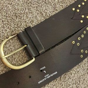Leather and brass belt