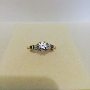 Silver diamond ring