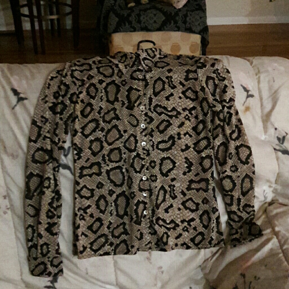 Snake Skin Pattern Blouse By Kookai