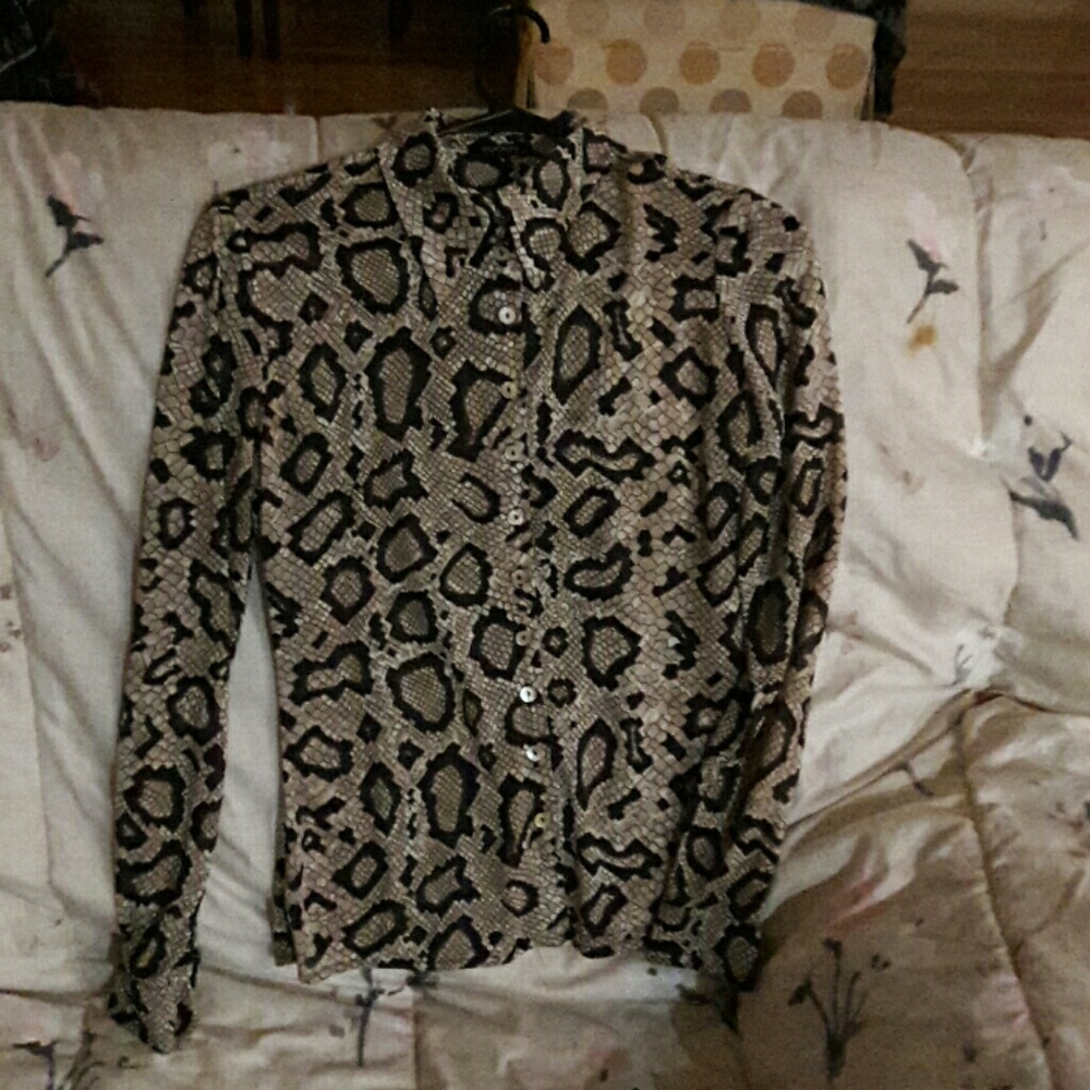 Snake Skin Pattern Blouse By Kookai View 2