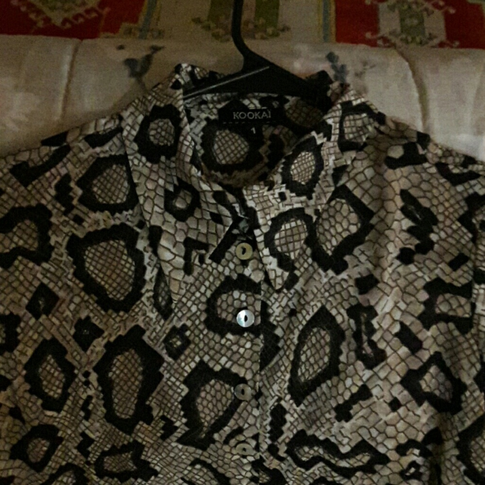 Snake Skin Pattern Blouse By Kookai View 3