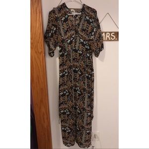 Floral kimono style maxi dress