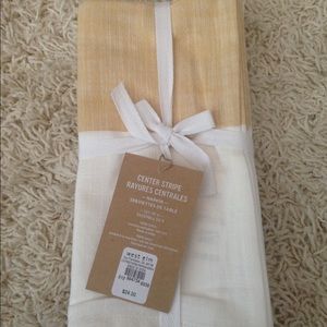 Center Stripe West Elm Yellow Napkins