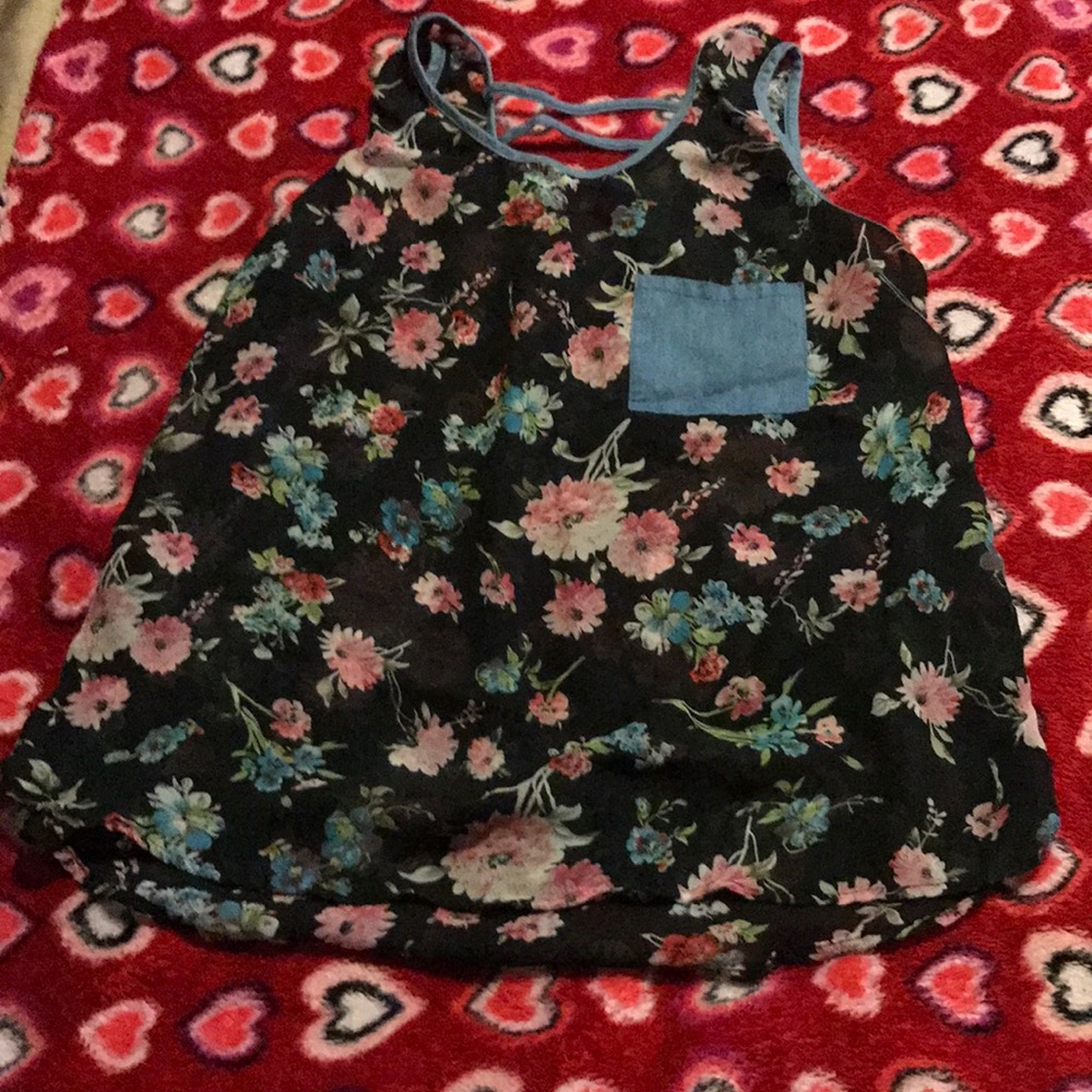 Floral black and Denim