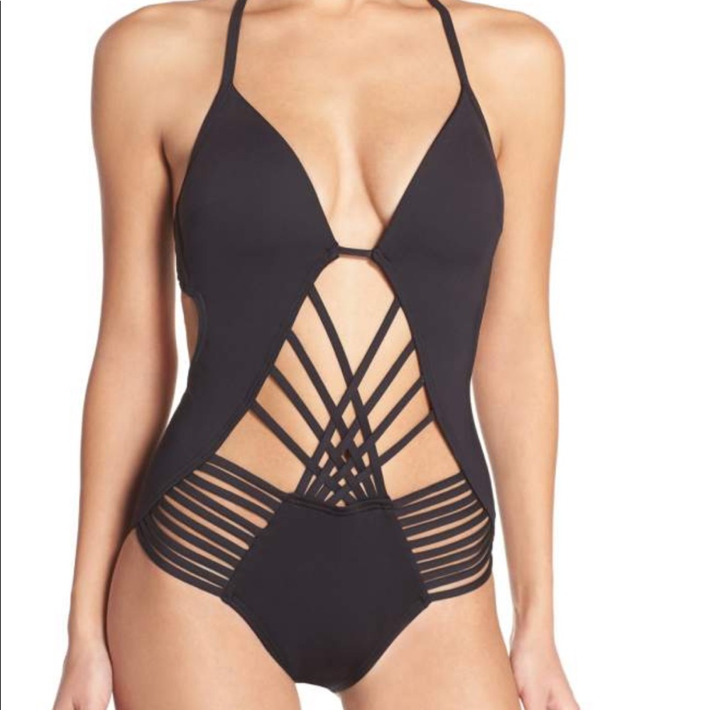 Kenneth Cole black one piece swimsuit