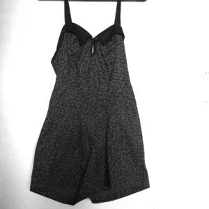 Sourpuss dark grey cheetah romper