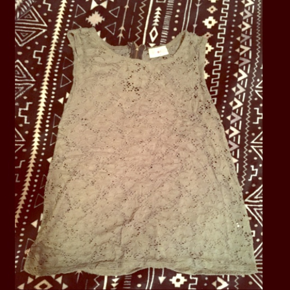 Olive Green Lace Tank