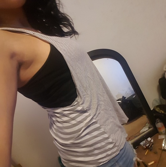 Striped racer back loose tee shirt - Picture 2 of 2