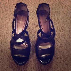 Black opened toe heels