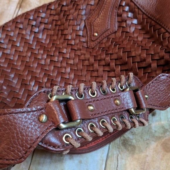 FRENCH LOVER. Handmade real leather oversized tote bag with  Woven leather Hobo bag