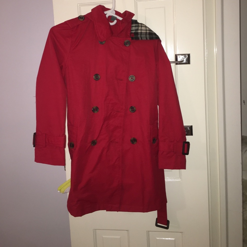 Zara red long raincoat