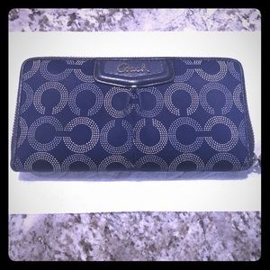 Navy Coach Zippered Wallet - used