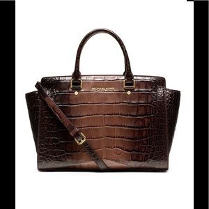 MICHAEL Kors Large Selma CrocodileEmbossed Satchel
