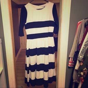 Dainty Jewels Black and white striped dress