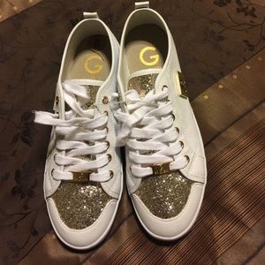 G by guess brand new  white and gold shoes