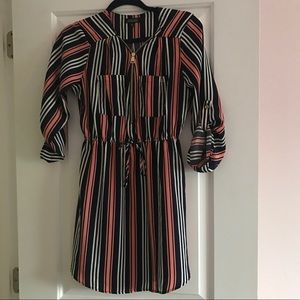 cute striped dress with 3/4 sleeves