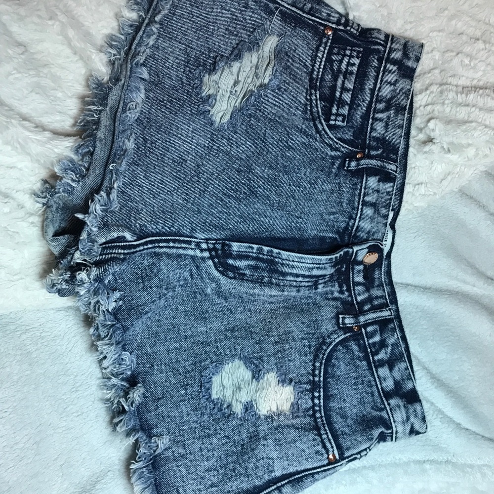 Distressed Denim Shorts