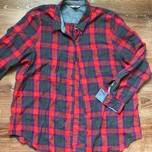 SOLD! Lucky Brand Red Checkered Plaid Flannel