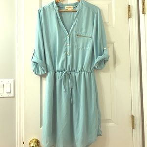 THINK SPRING 🌷 - 3/4 Sleeve Baby Blue Dress