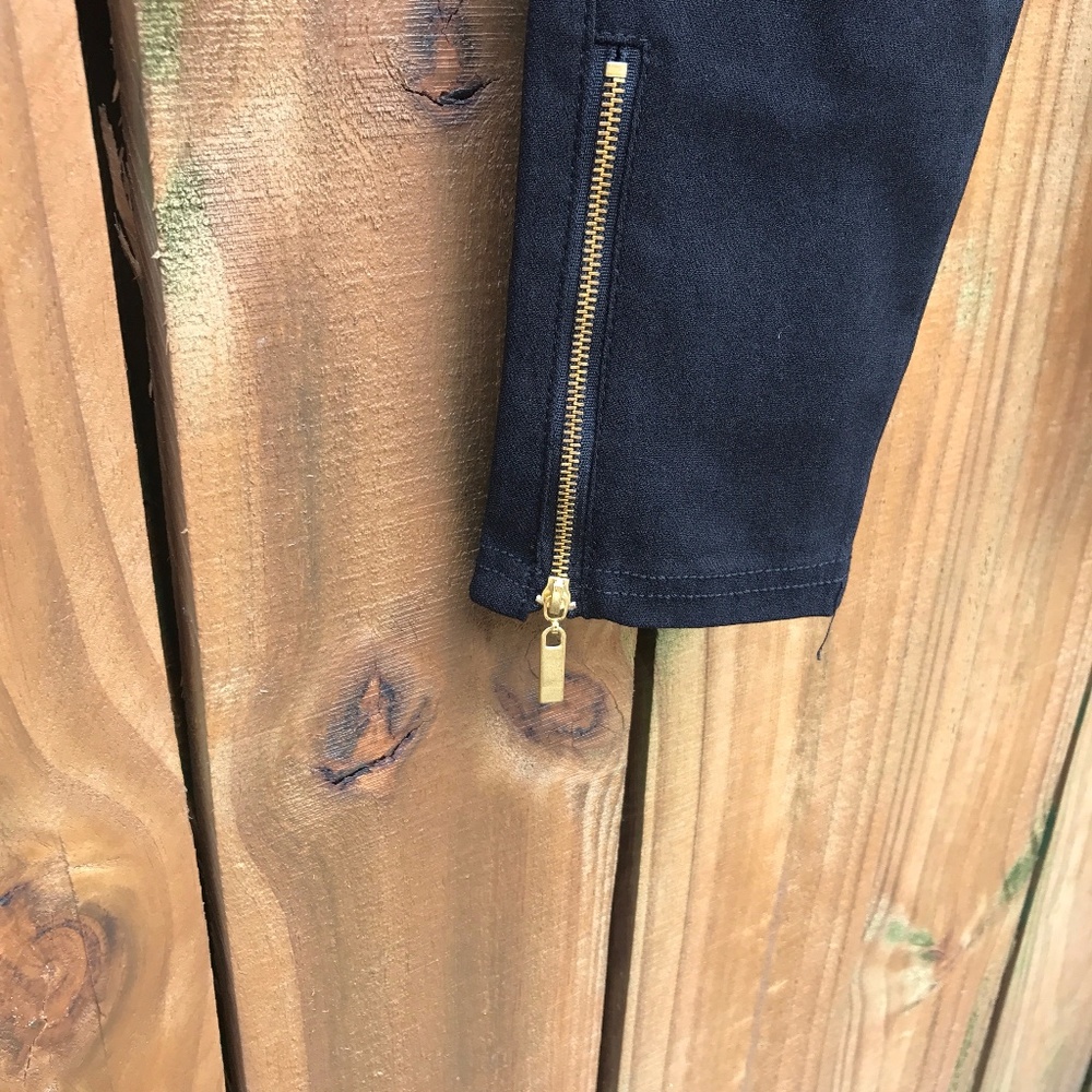 Black MOTO Leggings Stretchy Pants Jeggings ZIPPER - Picture 5 of 8