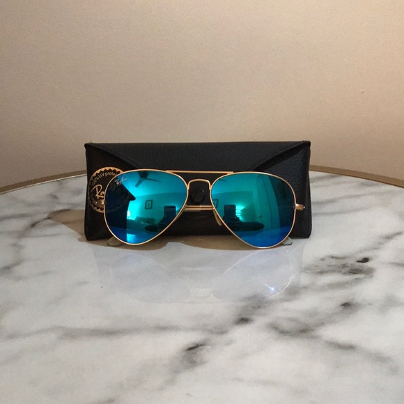 Ray-Ban Blue Mirrored Aviators - Picture 1 of 4