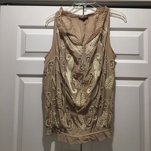 Gold squin silky top from Anthropologie size L