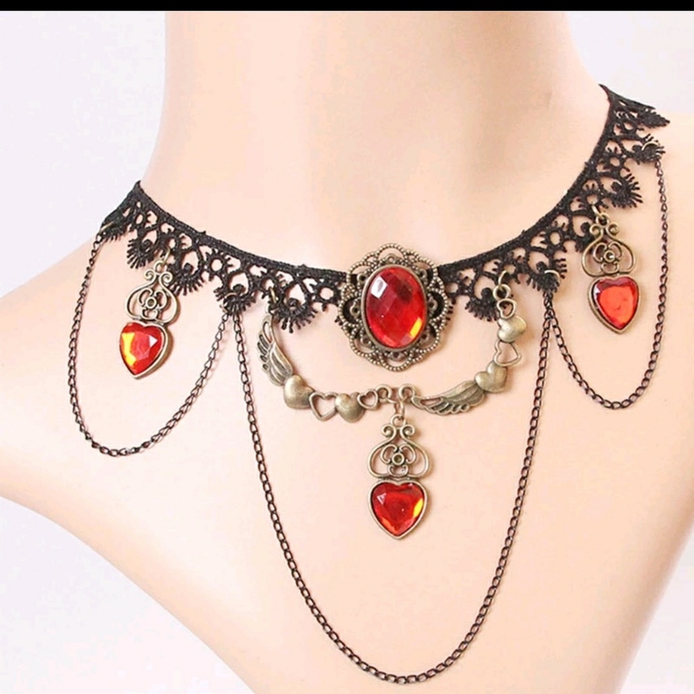 Halloween heart retro choker necklace