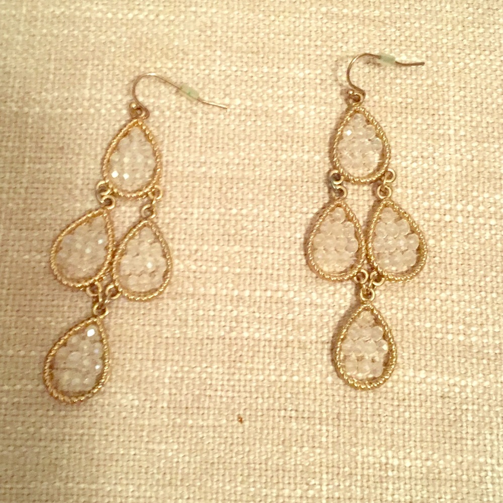 Anthro crystal chandelier earrings