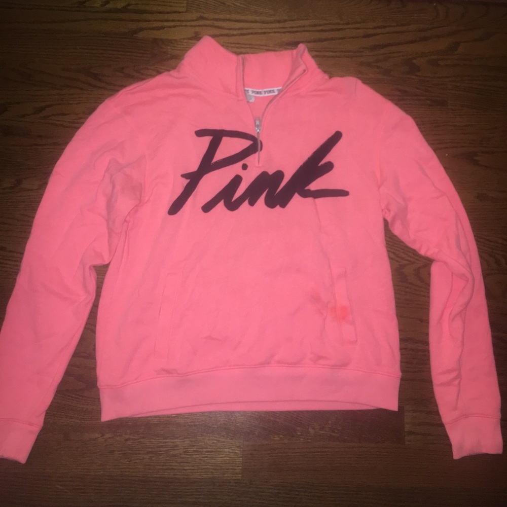 Pink quarter zip sweatshirt