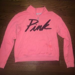Pink quarter zip sweatshirt