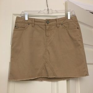 Casual khaki cutoff skirt from the Gap