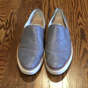UGG Gray Leather Slip On Sneakers
