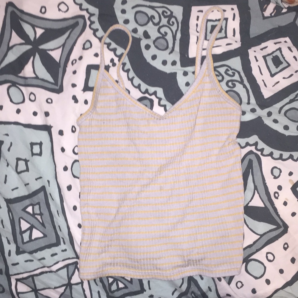 cute light blue yellow striped tank