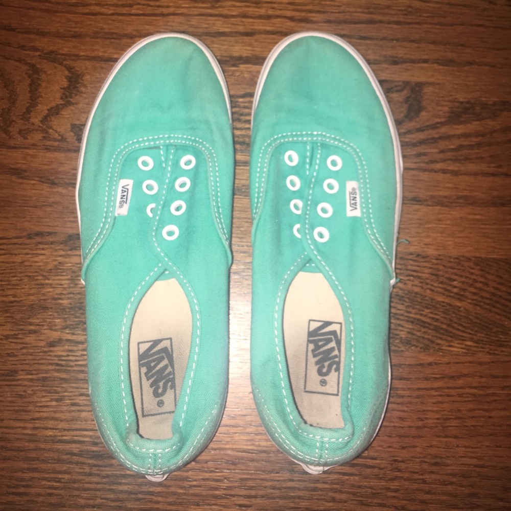 Mint green vans sneakers
