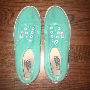 Mint green vans sneakers