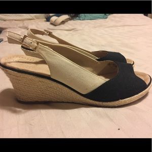 Lands' End Peep toe wedges