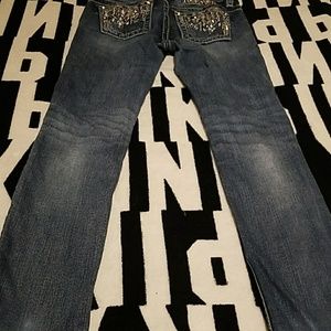 MISS ME JEANS SIZE 0 and or 24/23 DENIM BLING