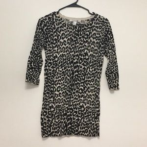 Cheetah print 3/4 sleeve bodycon dress