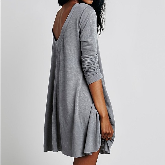 Longsleeve Swing DRESS Tee T-Shirt NEW Purple Grey - Picture 4 of 5