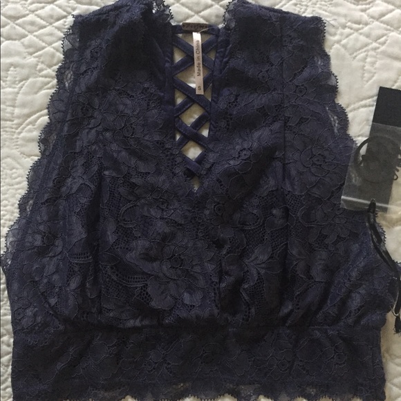 Poof! Other - Cute Navy blue lace Bralette
