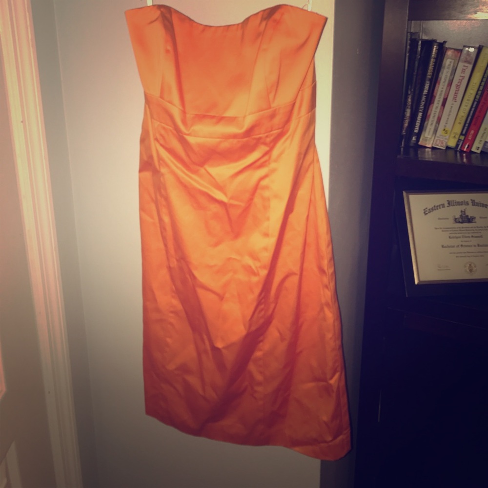 Tangerine bridesmaid dress