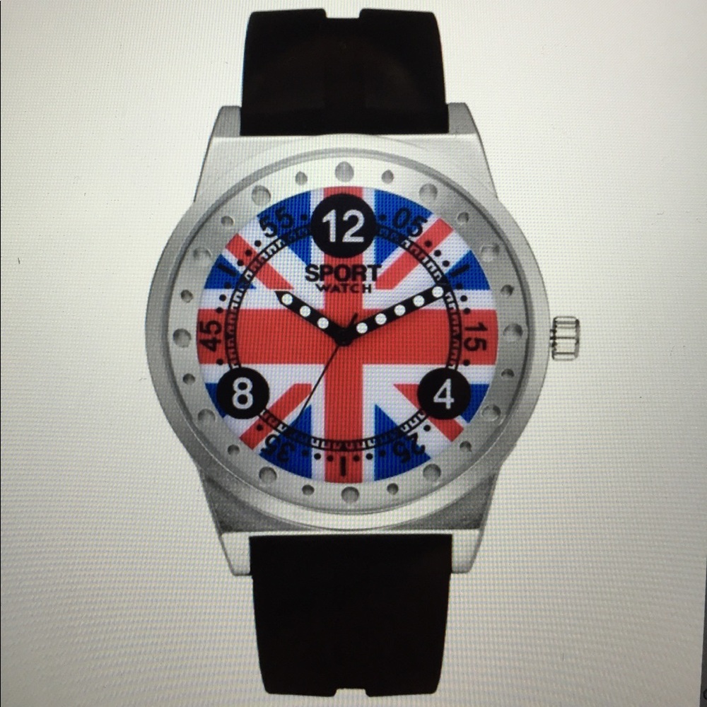 Sport Quartz Union Jack Flag Watch/New