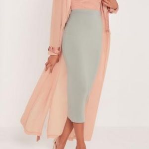 Missguided x Carli Bybel midi skirt green