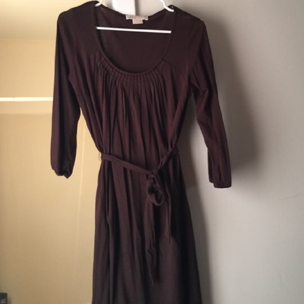 Michael Kors Brown tie belt dress
